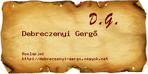 Debreczenyi Gergő névjegykártya